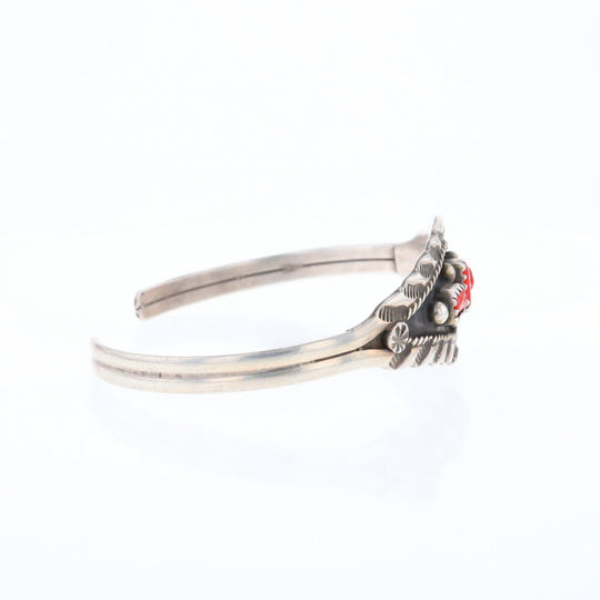 Sterling Silver Coral Cuff Bracelet