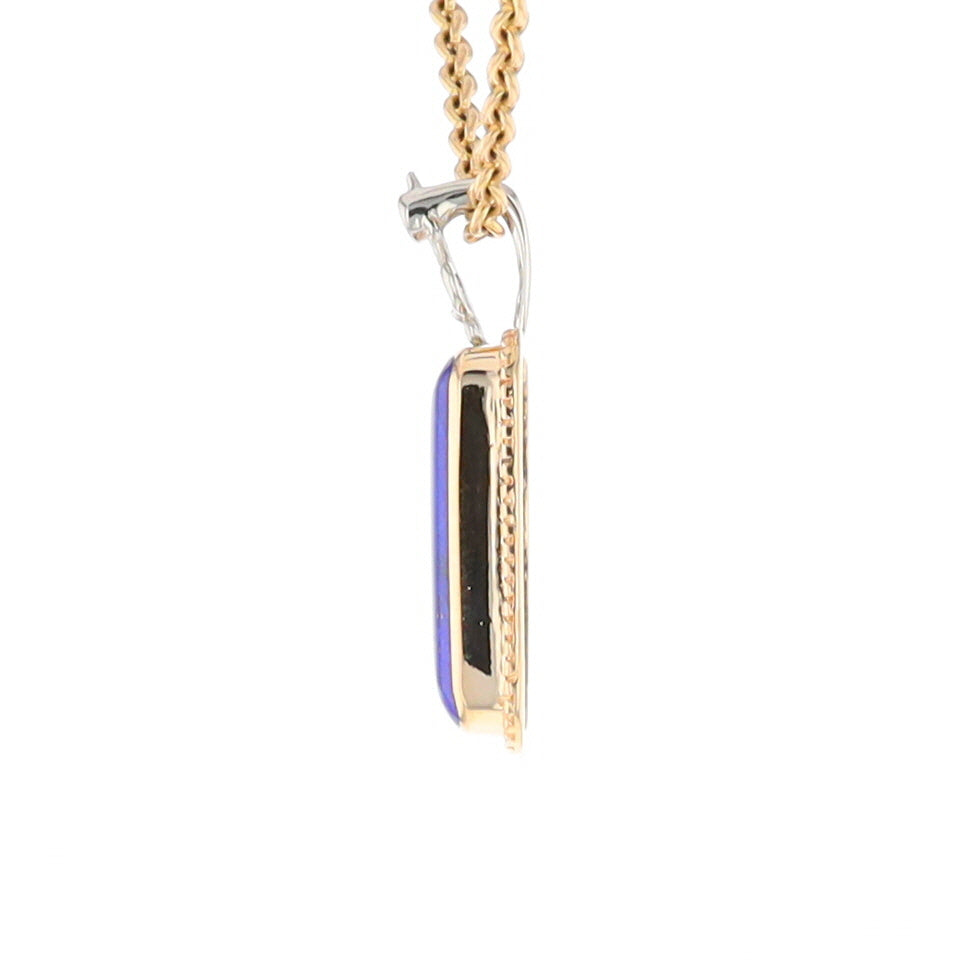 Lapis Milgrain Rectangle Pendant