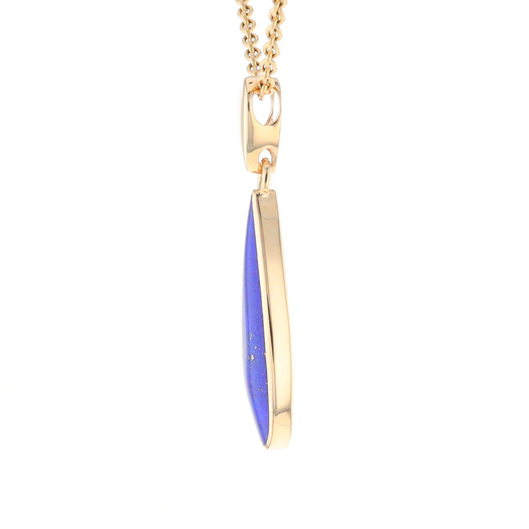 Lapis Tear Drop Inlaid Design Pendant