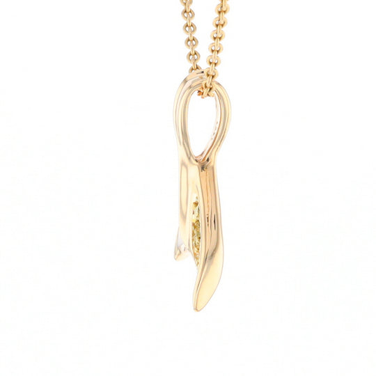 Whale Tail Natural Gold Quartz and Nuggets Inlaid Pendant