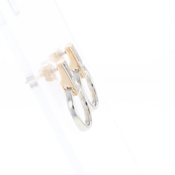 Gold Quartz Rectangle Inlaid Knocker Earrings - G2