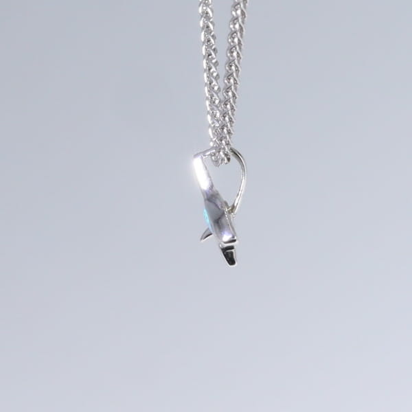 Opal Pendant Inlaid Realistic Orca Killer Whale Design