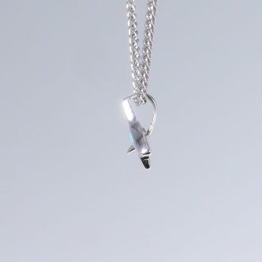 Opal Pendant Inlaid Realistic Orca Killer Whale Design