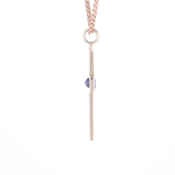 Cross Pendant with Purple Sapphire