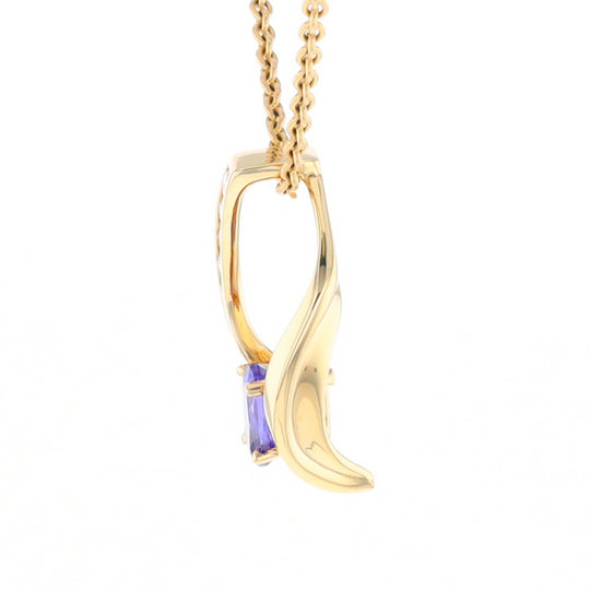 Synthetic Sapphire & Diamond Slide Pendant