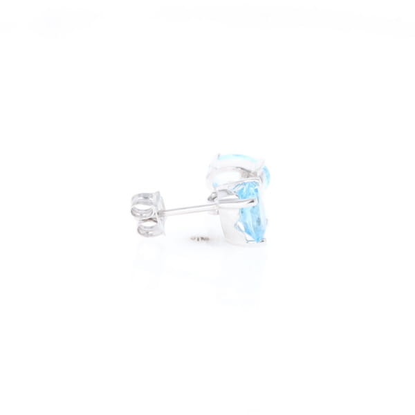 Oval Blue Topaz Stud Earrings