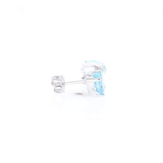 Oval Blue Topaz Stud Earrings