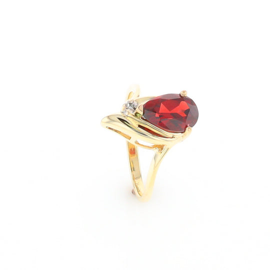 Pear Garnet Ring