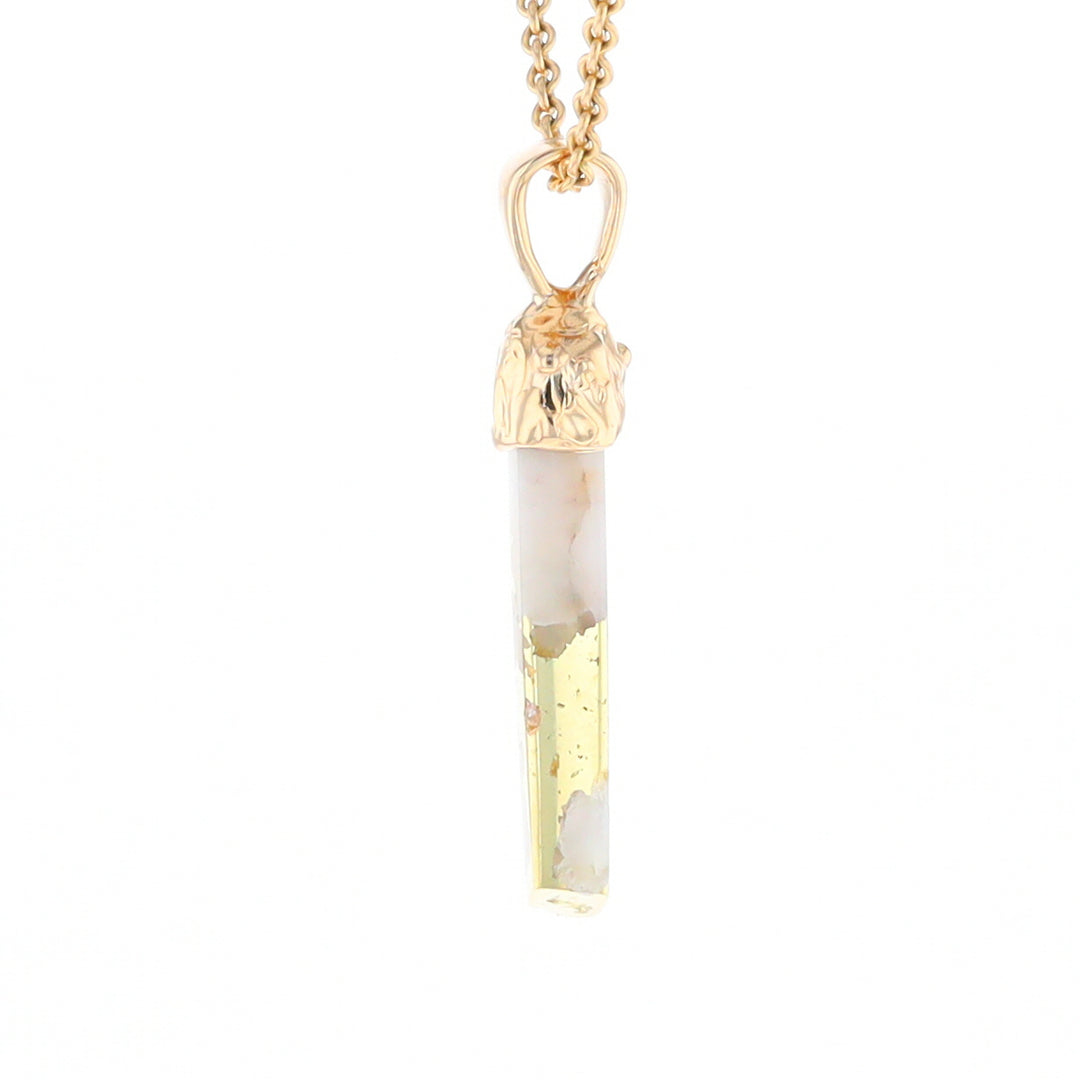 Gold Quartz Free Form Pendant