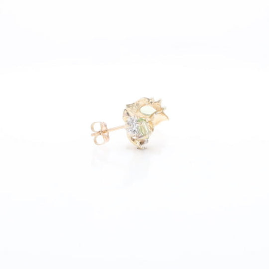 Bypass Peridot and Diamond Stud Earrings