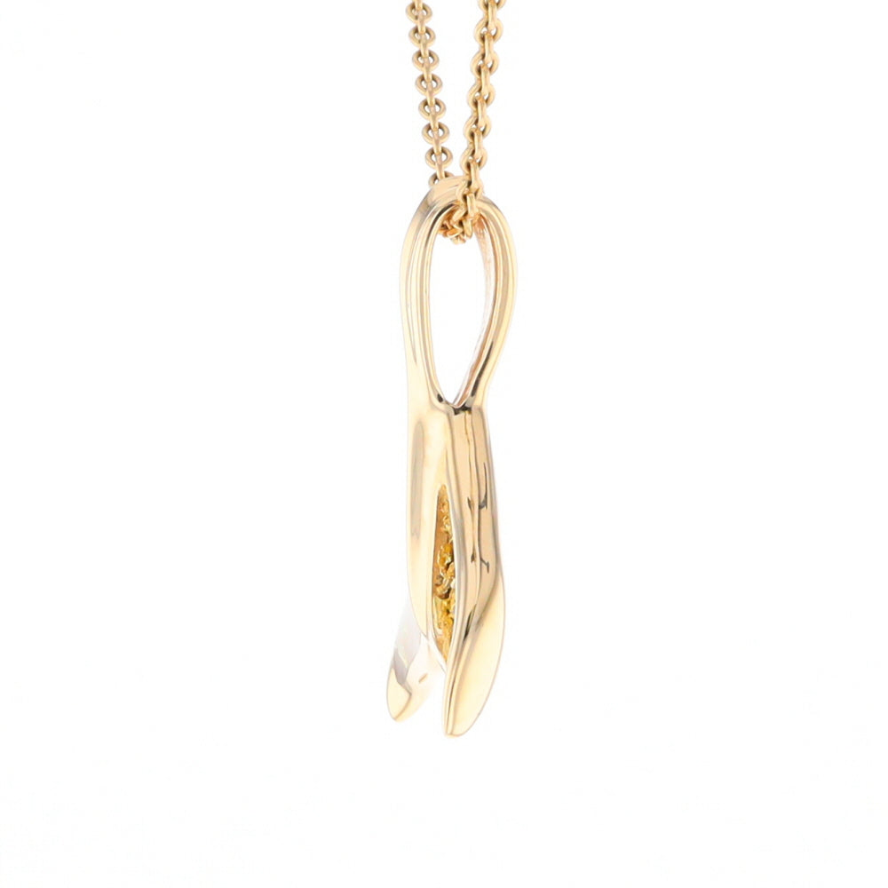 Whale Tail Necklaces Natural Gold Quartz and Nuggets Inlaid Pendant