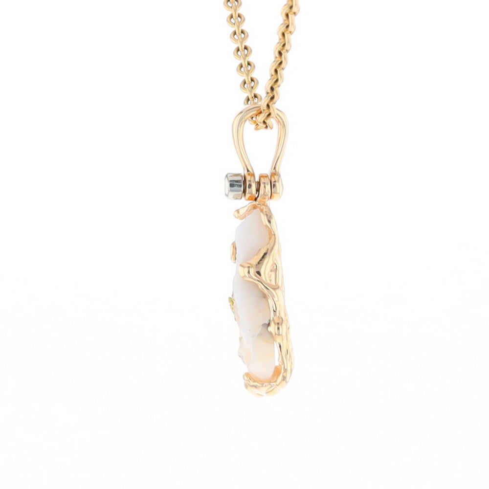 Rough Gold Quartz Freeform Pendant