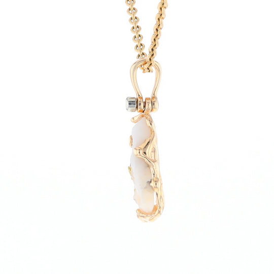 Rough Gold Quartz Freeform Pendant