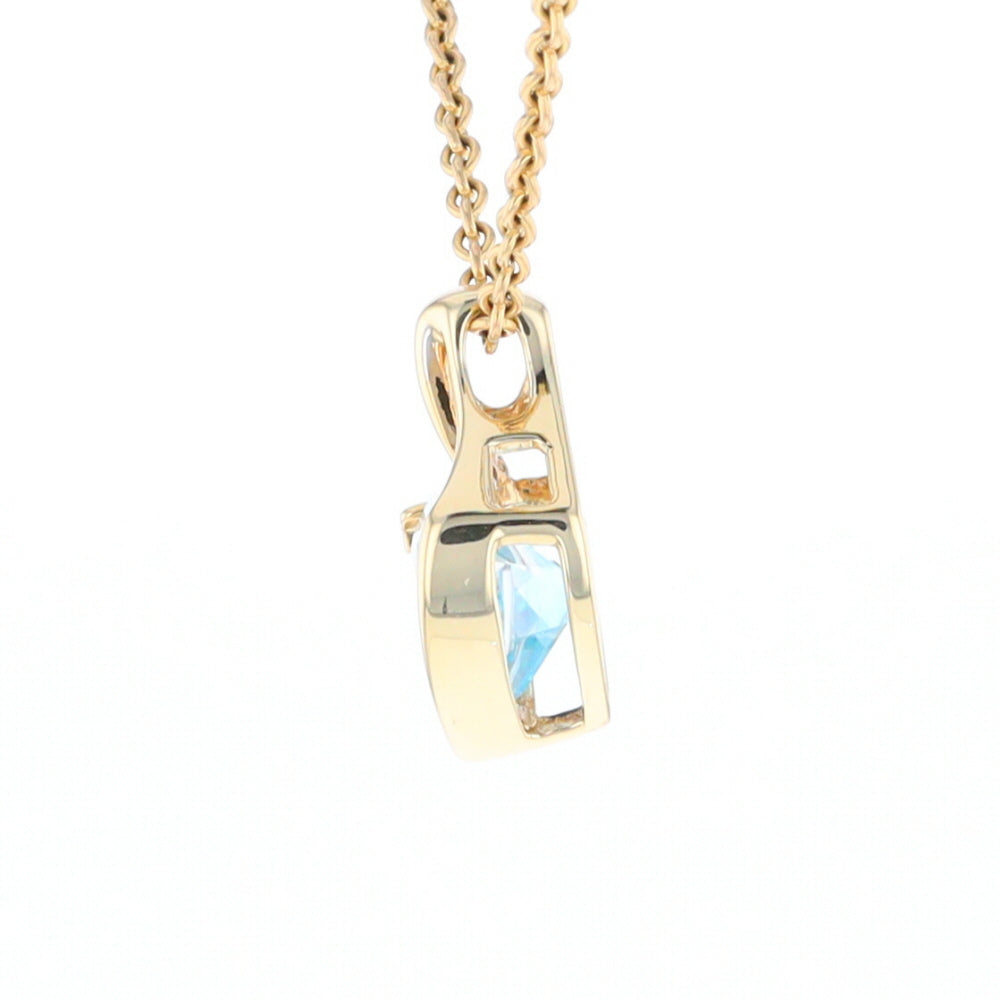 Trillion Blue Topaz Diamond Pendant