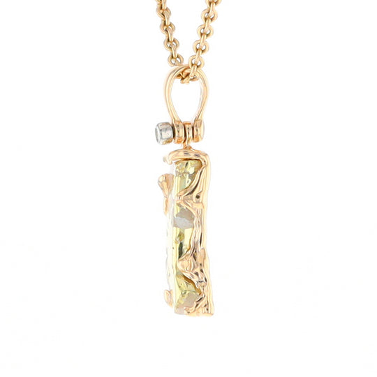 Gold Quartz Freeform Pendant (G2)