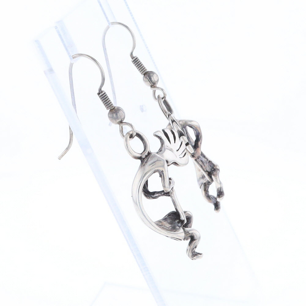 Silver Kokopelli Dangle Earrings