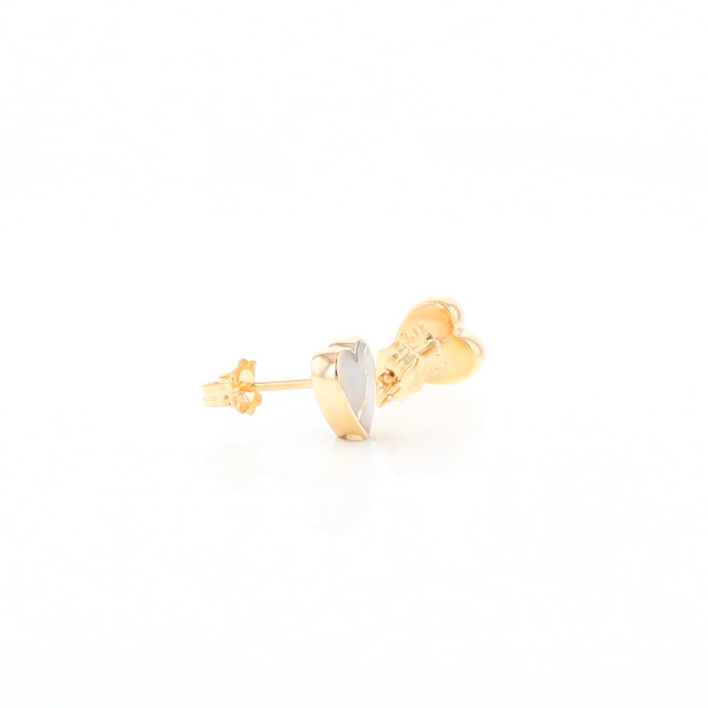 Gold Quartz Heart Stud Earrings - G2