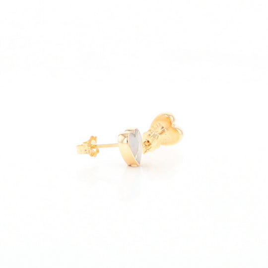 Gold Quartz Heart Stud Earrings - G2