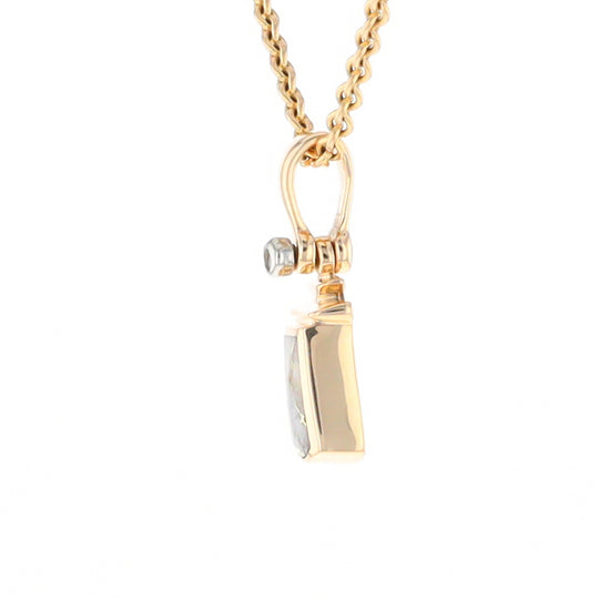 Gold Quartz Banner Shaped Pendant