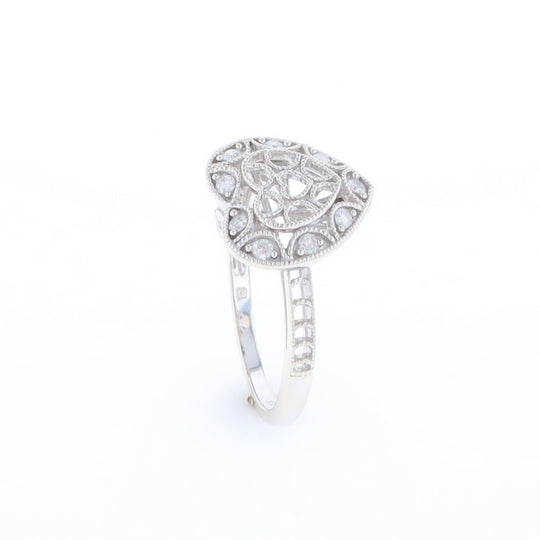 Open Heart Filigree Ring
