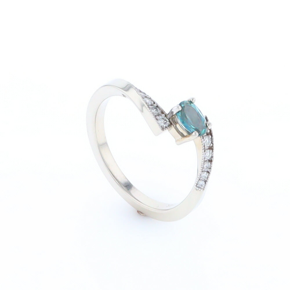 Alexandrite Twist Ring with Diamond Accents