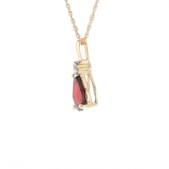 Pear Checkered Garnet Pendant