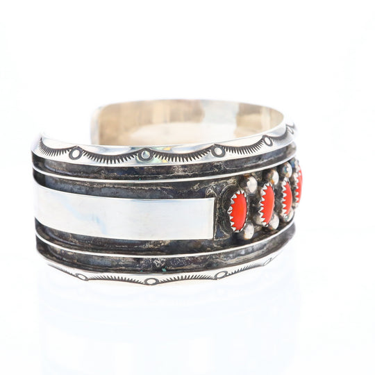 Jackie Singer Navajo Coral Cuff Bracelet