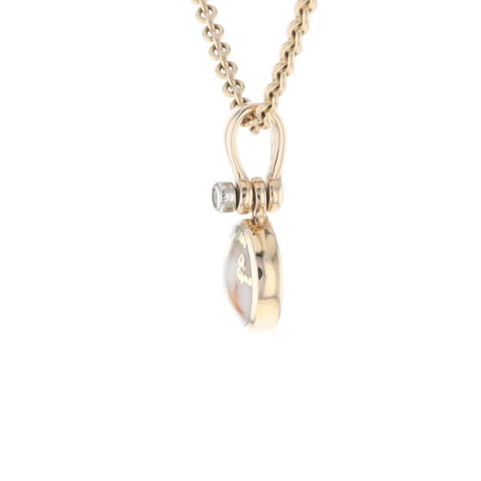 Round Gold Quartz Inlaid Pendant