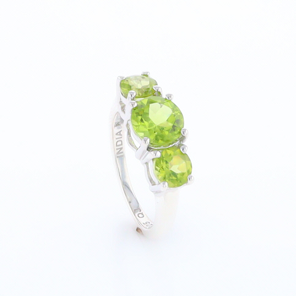 Three Peridot Ring