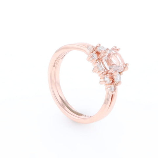 Two Ring Morganite Wedding Set