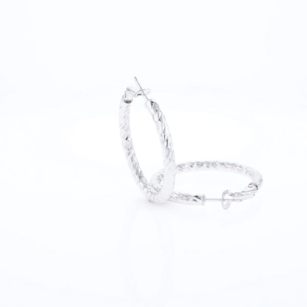 Diamond Cut Hoop Earrings
