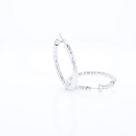 Diamond Cut Hoop Earrings
