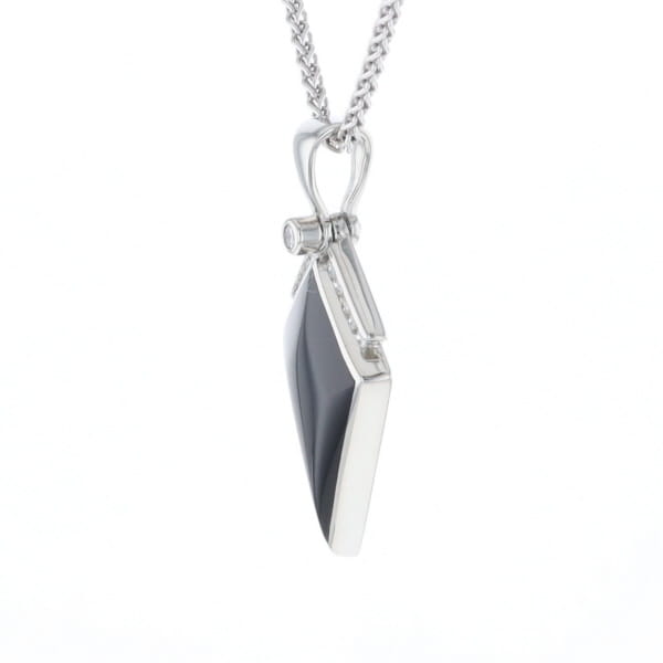 Onyx Kite Design Inlay .19Ctw Diamond Pendant