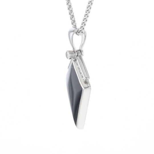 Onyx Kite Design Inlay .19Ctw Diamond Pendant