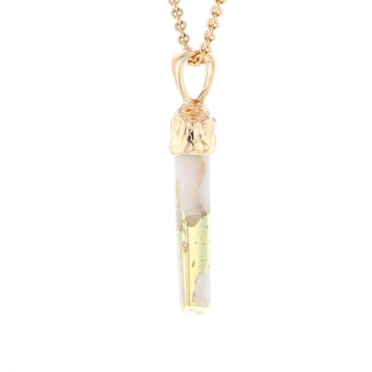 Gold Quartz Free Form Pendant