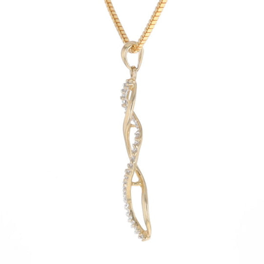 Ribbon Twist Diamond Pendant