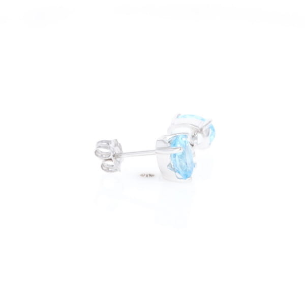 Oval Blue Topaz Stud Earrings