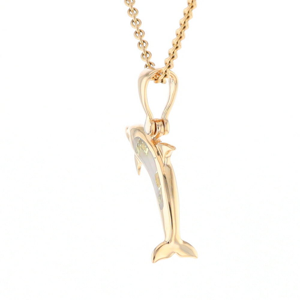 Gold Quartz Dolphin Pendant - G2