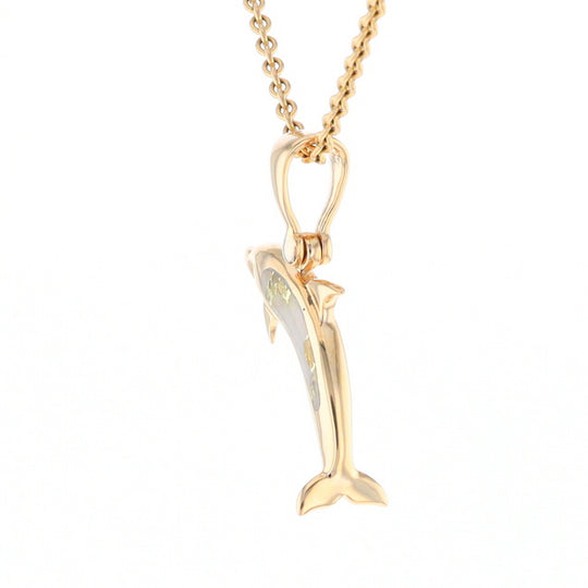 Gold Quartz Dolphin Pendant - G2