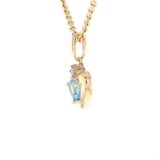 Blue Topaz Heart Pendant