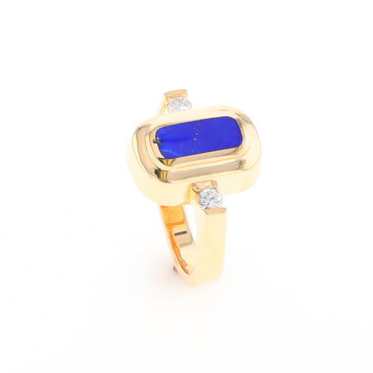 Lapis 0.16ctw Diamond Ring