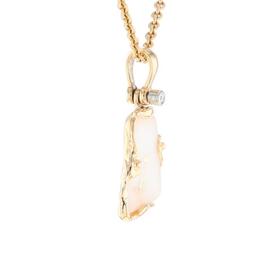 Gold Quartz Freeform Pendant