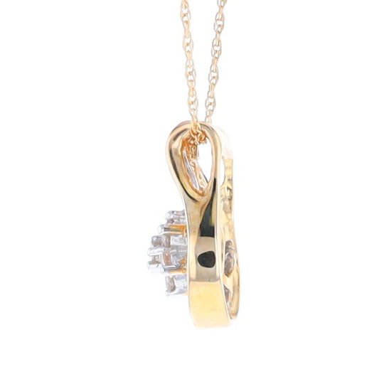 Gold Slide and Flower Diamond Pendant