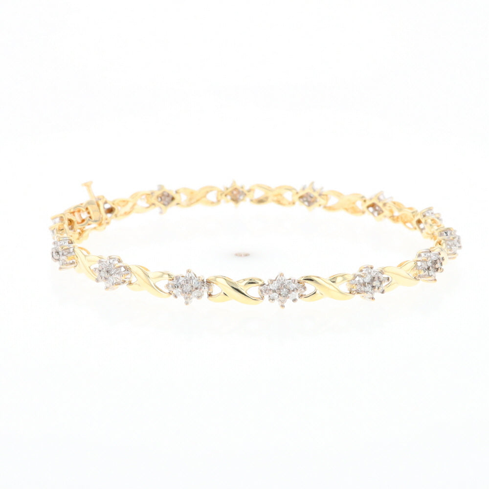 Diamond Cluster & Infinity Link Tennis Bracelet