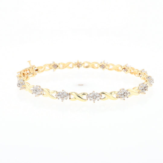 Diamond Cluster & Infinity Link Tennis Bracelet