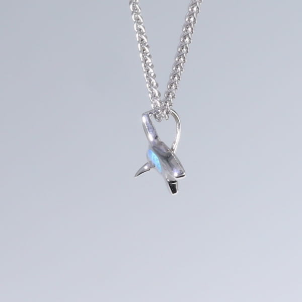 Opal Pendant Inlaid Realistic Orca Killer Whale Design