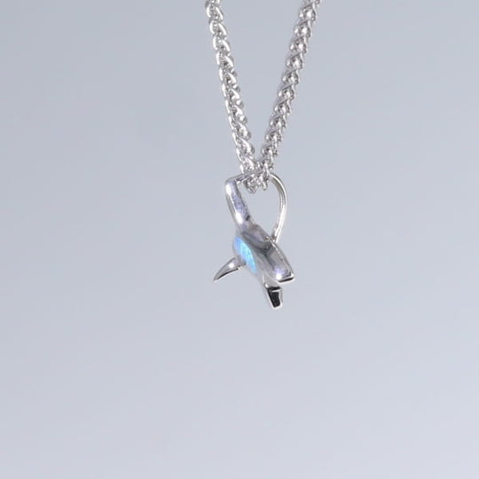 Opal Pendant Inlaid Realistic Orca Killer Whale Design