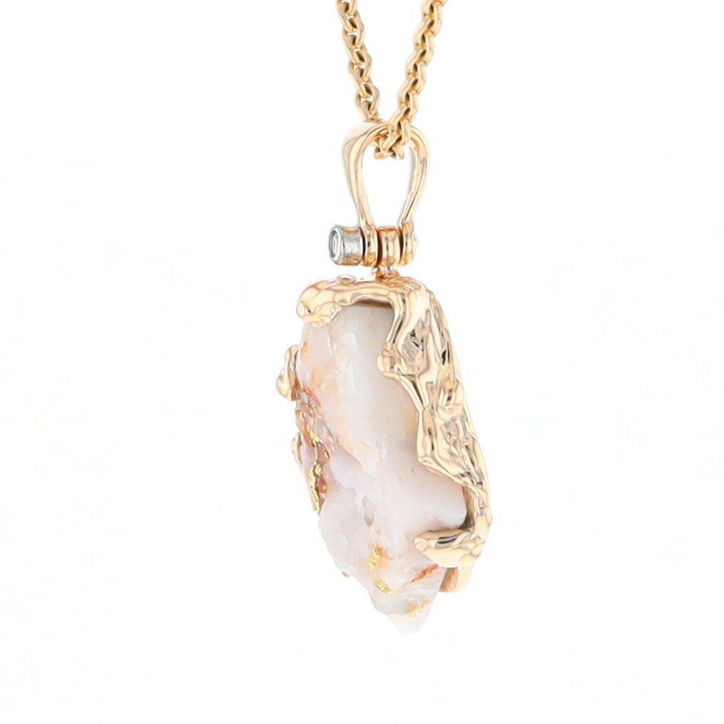 Rough Gold Quartz Free Form Pendant