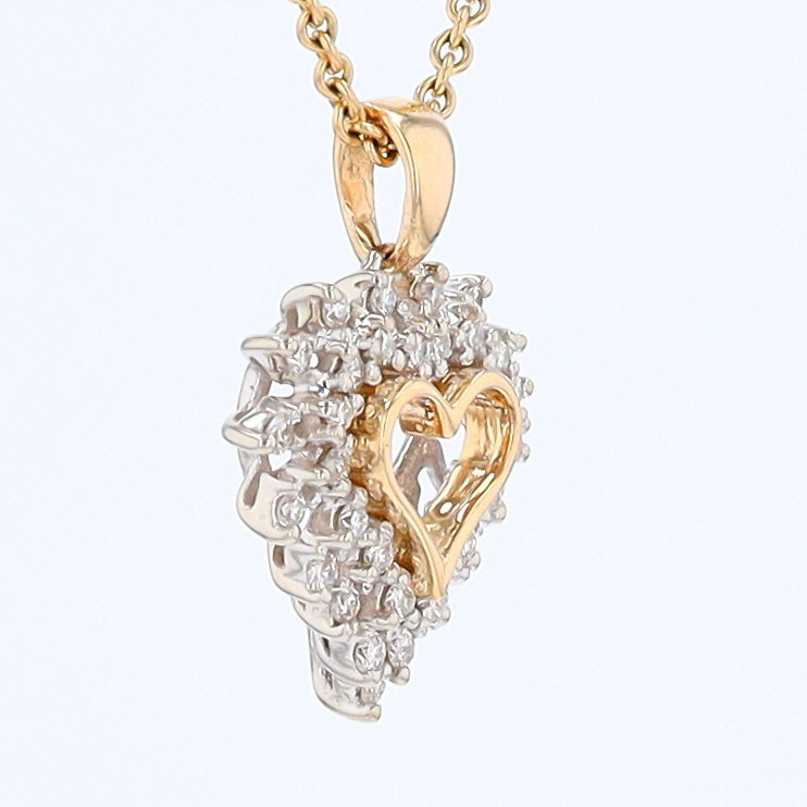 Yellow Gold Diamond Heart Pendant