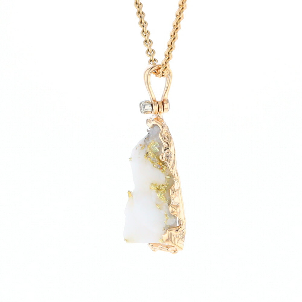 Rough Gold Quartz Freeform Pendant